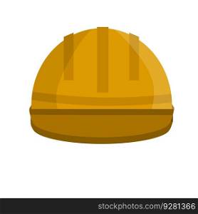 Yellow helmet worker. Safety of Builder. Cartoon flat illustration. Repair and engineering works. Clothing for safety of production. Industrial object