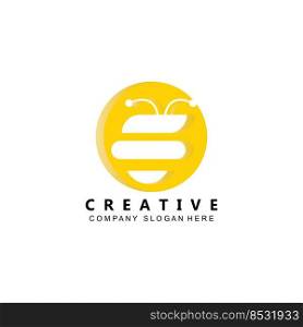 yellow honey bee logo vector symbol
