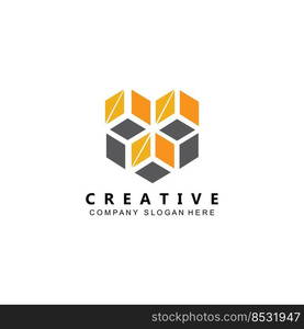 yellow honey bee logo vector symbol