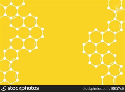 Yellow Honeycomb Background. Vector Illustration of Geometric Hexagons. Monochrome honey seamless cells pattern.. Yellow Honeycomb Background. Vector Illustration of Geometric Hexagons.
