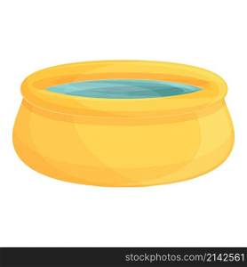 Yellow inflatable pool icon cartoon vector. Swim fun. Water beach. Yellow inflatable pool icon cartoon vector. Swim fun
