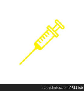 Yellow injection line icon Royalty Free Vector Image