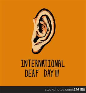 Yellow international deaf day concept background. Hand drawn illustration of yellow international deaf day vector concept background for web design. Yellow international deaf day concept background, hand drawn style