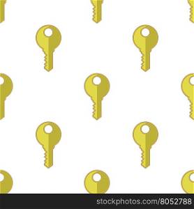 Yellow Keys Isolated on White Background. Seamless Gold Key Pattern. Yellow Keys Seamless Pattern