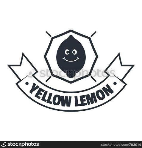 Yellow lemon logo. Vintage illustration of yellow lemon vector logo for web. Yellow lemon logo, vintage style