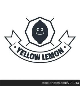 Yellow lemon logo. Vintage illustration of yellow lemon vector logo for web. Yellow lemon logo, vintage style
