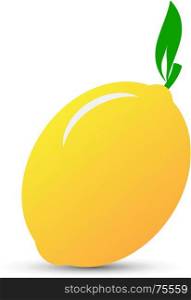 Yellow lemon vector icon. Yellow lemon vector icon illustration isolated on white background.