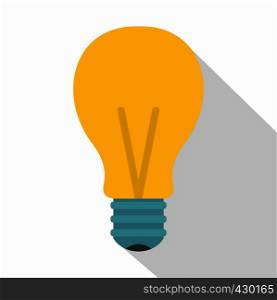 Yellow light bulb icon. Flat illustration of yellow light bulb vector icon for web. Yellow light bulb icon, flat style