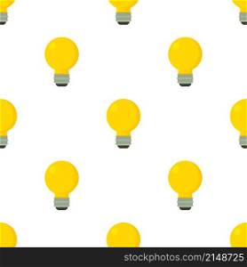 Yellow light bulb pattern seamless background texture repeat wallpaper geometric vector. Yellow light bulbpattern seamless vector