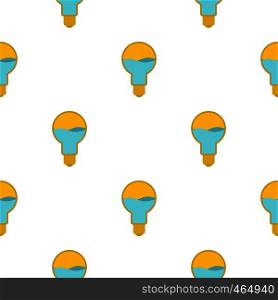Yellow light bulb with blue water inside pattern seamless flat style for web vector illustration. Yellow light bulb with blue water inside pattern