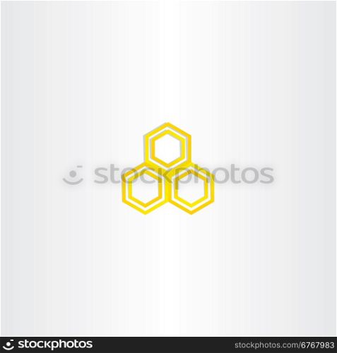 yellow logo honey comb icon sign organic