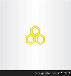 yellow logo honey comb icon sign organic