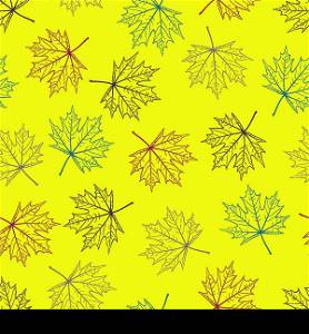 Yellow maple seamless background. EPS10 vector illustration.