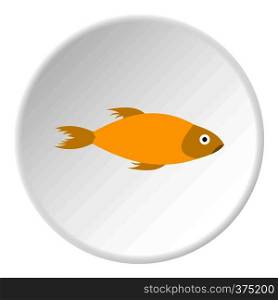 Yellow marine fish icon. Flat illustration of yellow marine fish vector icon for web. Yellow marine fish icon, flat style