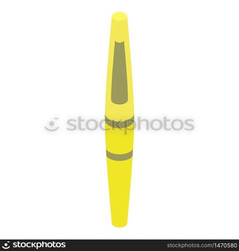Yellow mascara icon. Isometric of yellow mascara vector icon for web design isolated on white background. Yellow mascara icon, isometric style