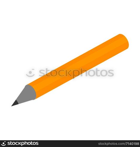 Yellow office pencil icon. Isometric of yellow office pencil vector icon for web design isolated on white background. Yellow office pencil icon, isometric style