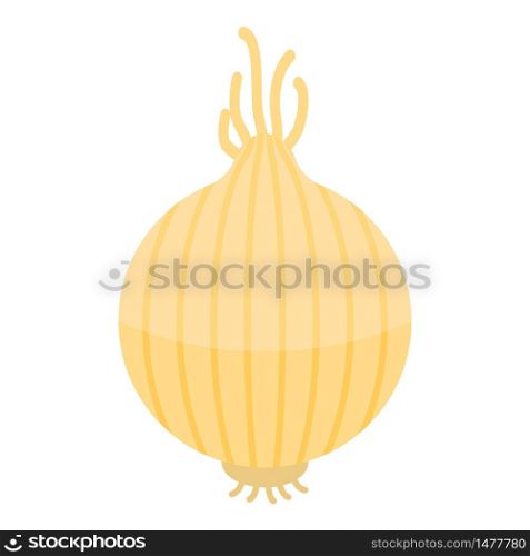 Yellow onion icon. Isometric of yellow onion vector icon for web design isolated on white background. Yellow onion icon, isometric style