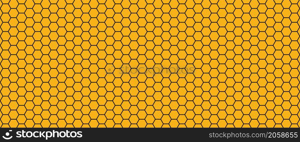 Yellow, orange beehive background. Honeycomb, bees hive cells pattern. Bee honey shapes. Vector geometric seamless texture symbol. Hexagon, hexagonal raster, mosaic cell sign or icon. Gradation color.