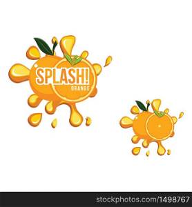 Yellow Orange Fruit Fresh Splash Juice Drink Illustration