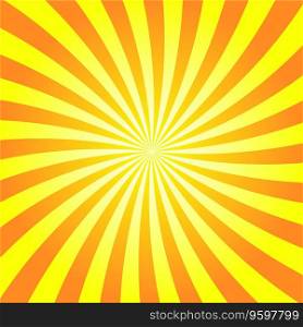 Yellow orange rays poster star burst vector image