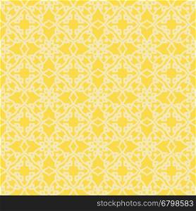 Yellow Ornamental Seamless Line Pattern. Endless Texture. Oriental Geometric Ornament. Yellow Ornamental Seamless Line Pattern