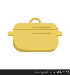 Yellow pan semi flat color vector object. Full sized item on white. Kitchenware. Preparing food. Cooking at home simple cartoon style illustration for web graphic design and animation. Yellow pan semi flat color vector object