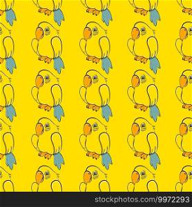 Yellow parrot pattern, illustration, vector on white background