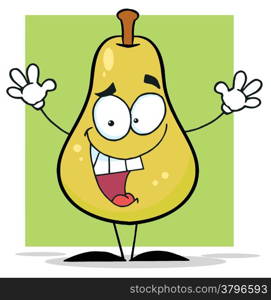 Yellow Pear Cartoon Character