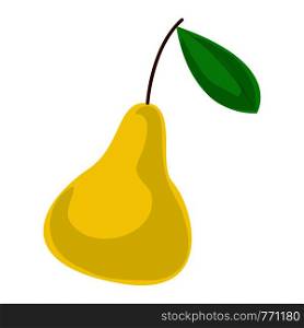 Yellow pear icon. Cartoon of yellow pear vector icon for web design isolated on white background. Yellow pear icon, cartoon style