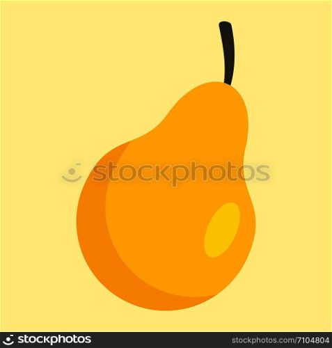 Yellow pear icon. Flat illustration of yellow pear vector icon for web design. Yellow pear icon, flat style