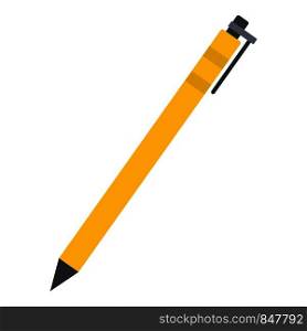 Yellow pen icon. Flat illustration of yellow pen vector icon for web design. Yellow pen icon, flat style