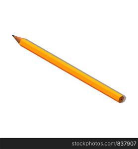 Yellow pencil for drawing icon. Isometric of yellow pencil for drawing vector icon for web design isolated on white background. Yellow pencil for drawing icon, isometric style