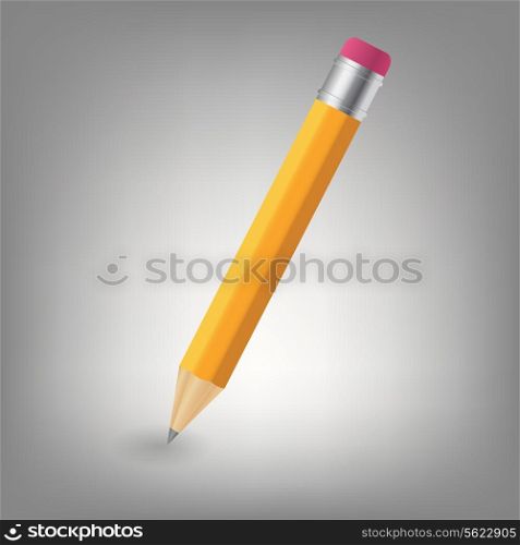 Yellow pencil icon vector illustration