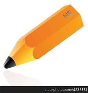 Yellow pencil. Vector illustration.