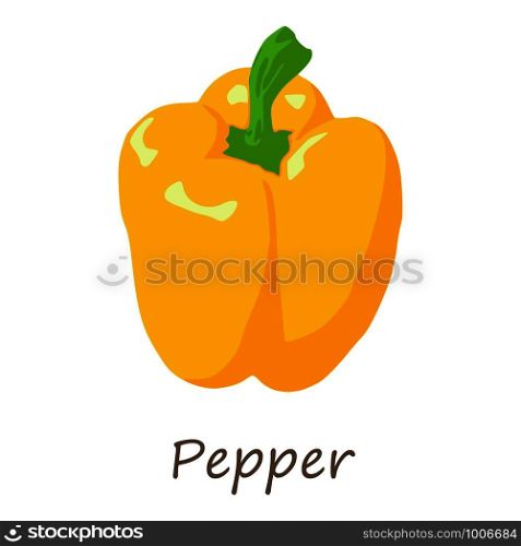 Yellow pepper icon. Isometric of yellow pepper vector icon for web design isolated on white background. Yellow pepper icon, isometric style