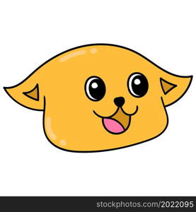 yellow pet dog head smiling happy face