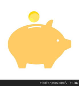 Yellow pig piggy bank. Save savings. Business concept. Vector illustration. stock image. EPS 10. . Yellow pig piggy bank. Save savings. Business concept. Vector illustration. stock image. 