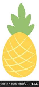 Yellow pineapple, illustration, vector on white background.