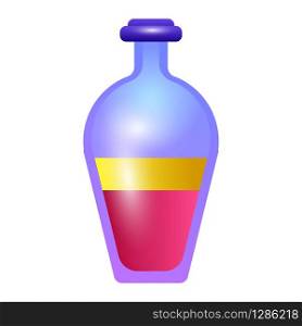 Yellow pink potion icon. Cartoon of yellow pink potion vector icon for web design isolated on white background. Yellow pink potion icon, cartoon style