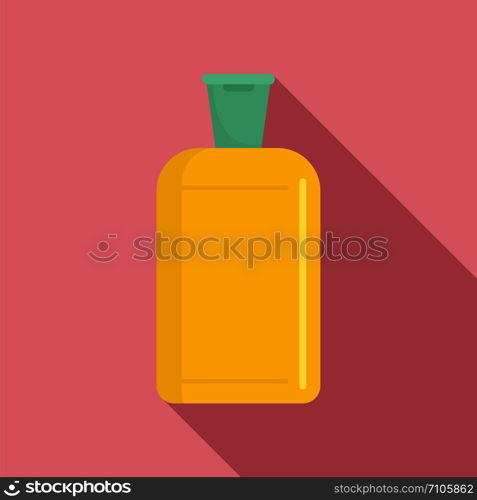 Yellow plastic bottle icon. Flat illustration of yellow plastic bottle vector icon for web design. Yellow plastic bottle icon, flat style