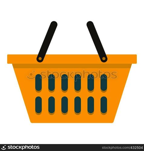 Yellow plastic shopping basket icon flat isolated on white background vector illustration. Yellow plastic shopping basket icon isolated