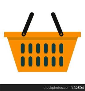 Yellow plastic shopping basket icon flat isolated on white background vector illustration. Yellow plastic shopping basket icon isolated