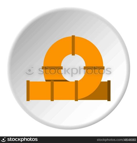Yellow playground slider icon in flat circle isolated vector illustration for web. Yellow playground slider icon circle