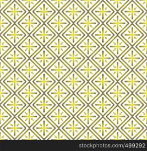 Yellow Plus sign and rectangle shape seamless pattern. Abstract pattern style for graphic or modern design.