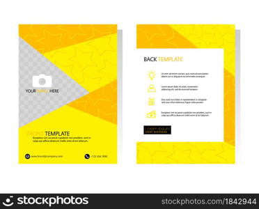 Yellow polygon business brochure templates. Geometry leaflet, A4 size flyer, book cover, presentation, card template. Flat design set for marketing.