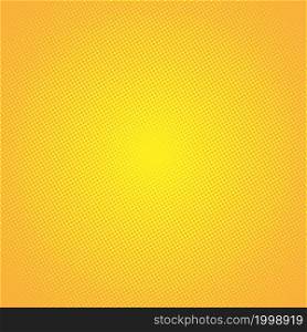 Yellow pop art comic halftone dots background, vector illustration