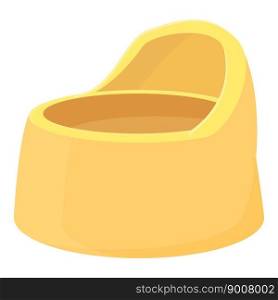 Yellow potty icon cartoon vector. Baby toilet. Lavatory pot. Yellow potty icon cartoon vector. Baby toilet
