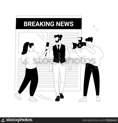 Yellow press abstract concept vector illustration. Yellow journalism, online press, paparazzi news feed, celebrity scandal, create sensation, eye-catching headline, fake facts abstract metaphor.. Yellow press abstract concept vector illustration.