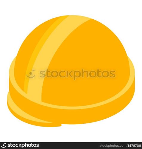 Yellow protect helmet icon. Isometric of yellow protect helmet vector icon for web design isolated on white background. Yellow protect helmet icon, isometric style