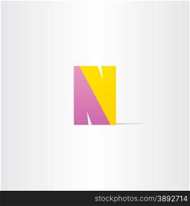 yellow purple letter n logotype vector design